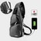 Waterproof PU Leather Mens Shoulder Bag With USB Charging Port 5