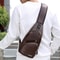 Waterproof PU Leather Mens Shoulder Bag with USB Charging Port