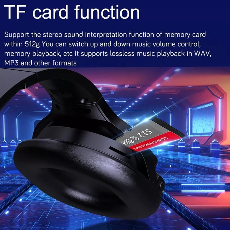 Bamboo Wood Bluetooth Headphones With TF Card FM AUX Support 10