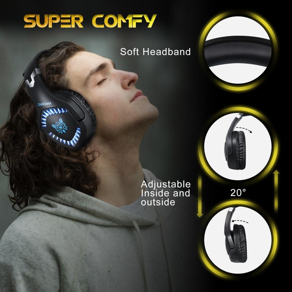 PRO Stereo Surround Gaming Headset With LED Lights Microphone 1