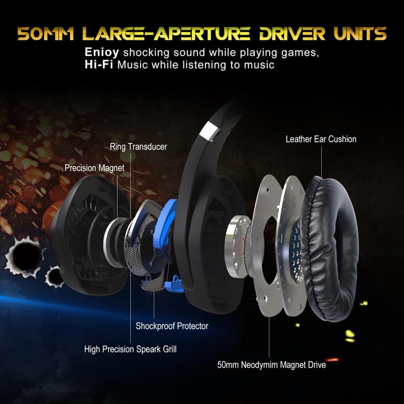 PRO Stereo Surround Gaming Headset With LED Lights Microphone 2