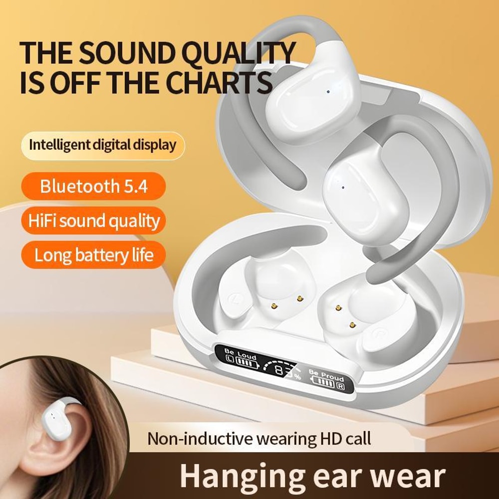 Open-Ear Wireless Bluetooth Headphones Waterproof Ear Hook Design