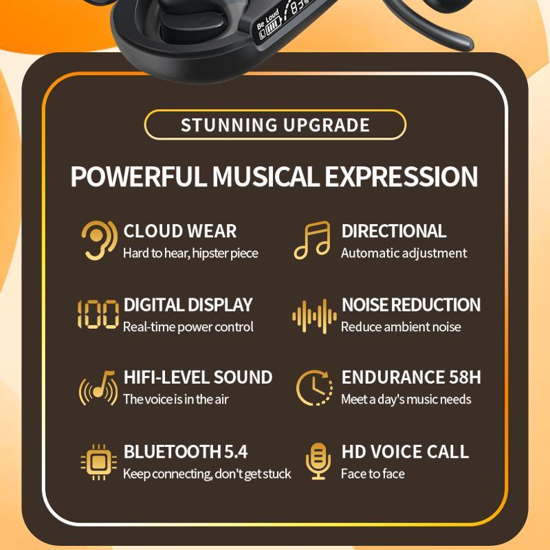 Open-Ear Wireless Bluetooth Headphones Waterproof Ear Hook Design