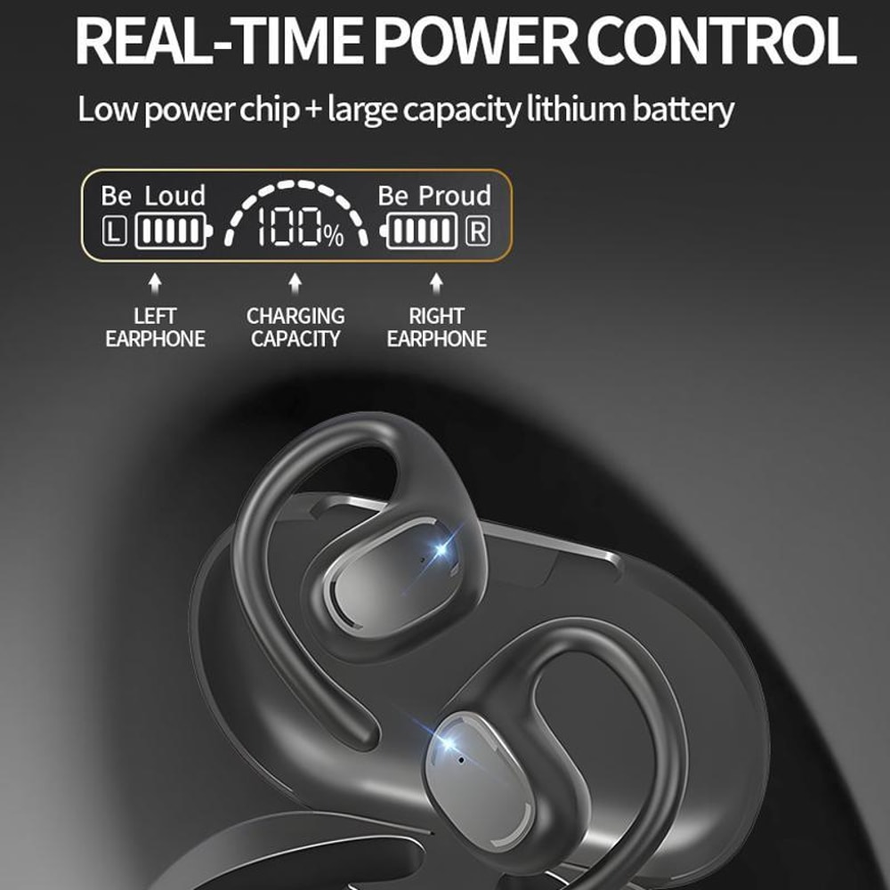Open-Ear Wireless Bluetooth Headphones Waterproof Ear Hook Design