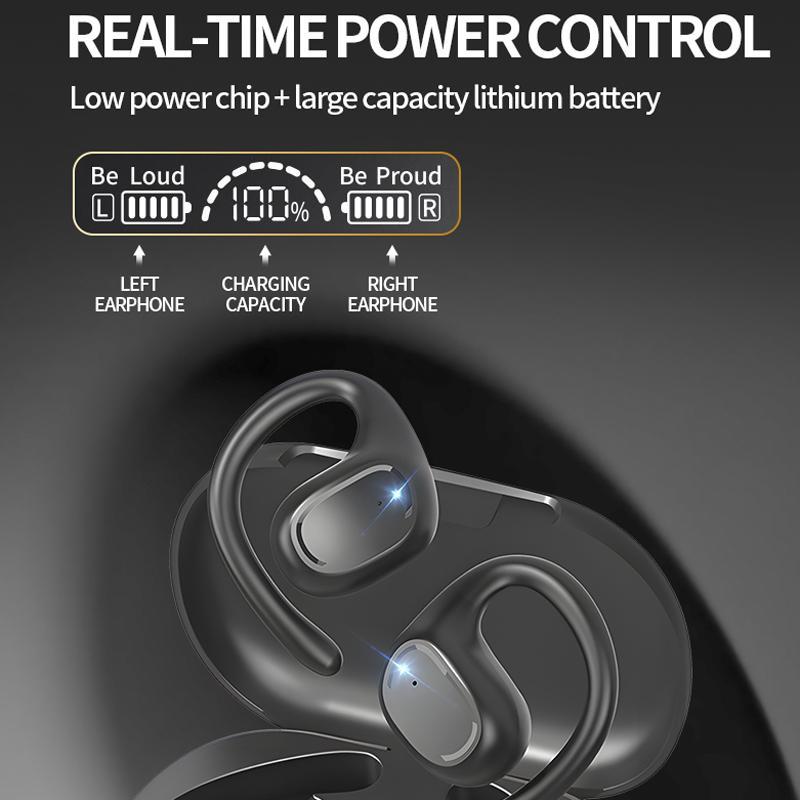 Open-Ear Wireless Bluetooth Headphones Waterproof Ear Hook Design