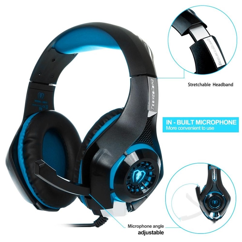 Wired Gaming Headset With Mic LED Lights Deep Bass 5