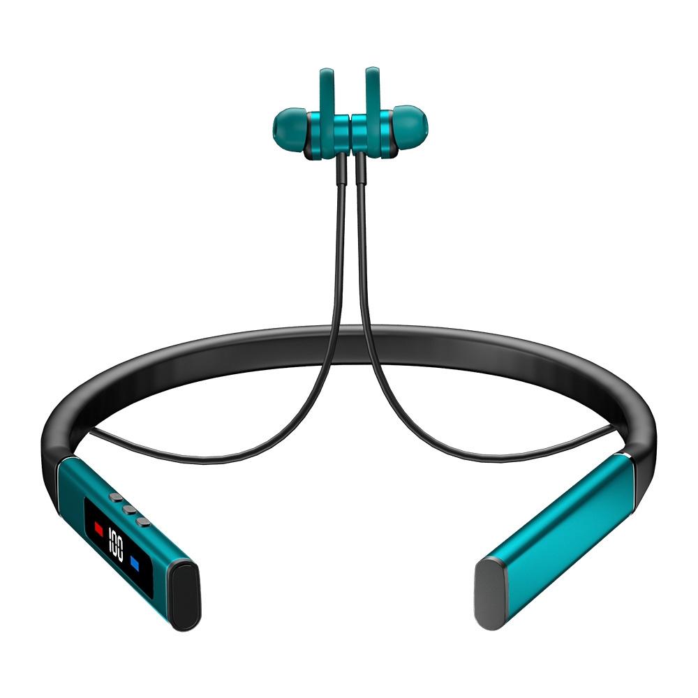 Wireless Bluetooth Neck Mounted Noise Cancelling Earphones With Digital Display 9
