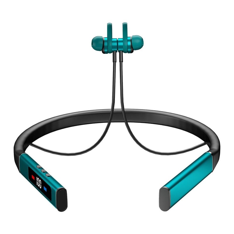 Wireless Bluetooth Neck Mounted Noise Cancelling Earphones With Digital Display 9
