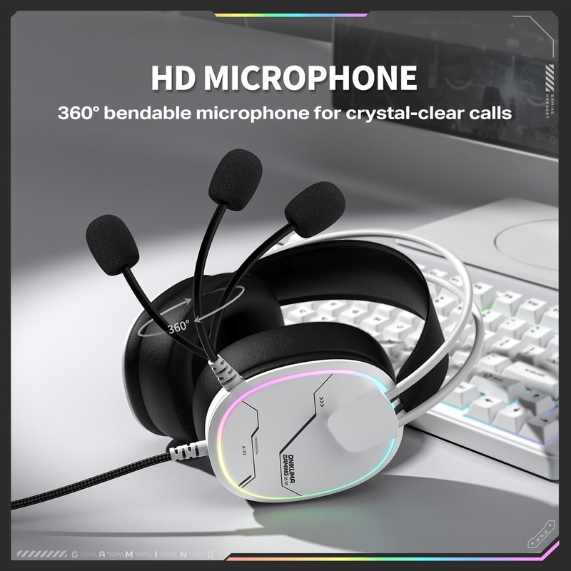 Over Ear Wired Earphones With Microphone Comfortable Gaming Headset 4