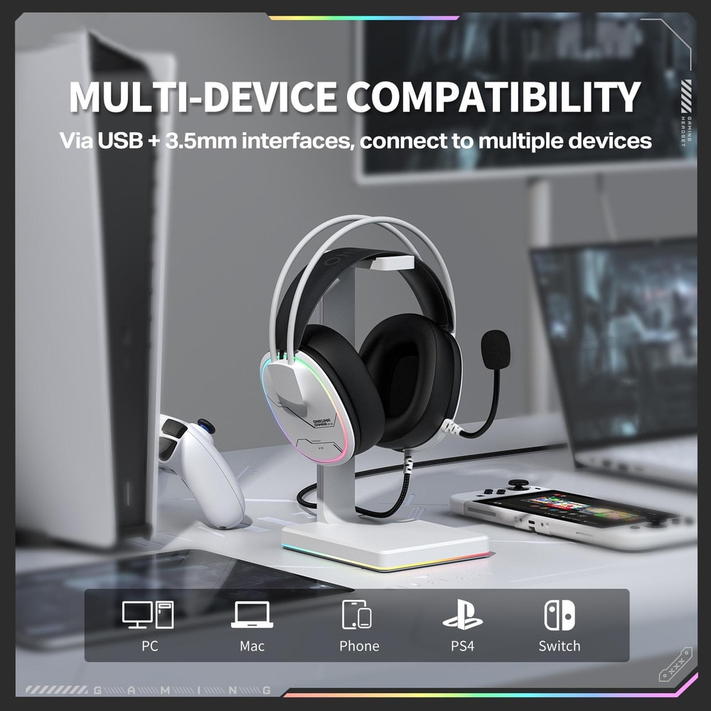 Over Ear Wired Earphones With Microphone Comfortable Gaming Headset 5