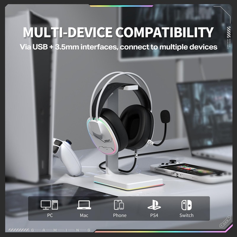 Over Ear Wired Earphones With Microphone Comfortable Gaming Headset 5
