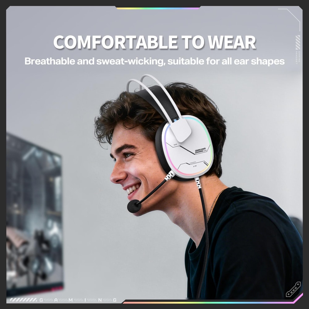 Over Ear Wired Earphones With Microphone Comfortable Gaming Headset 6