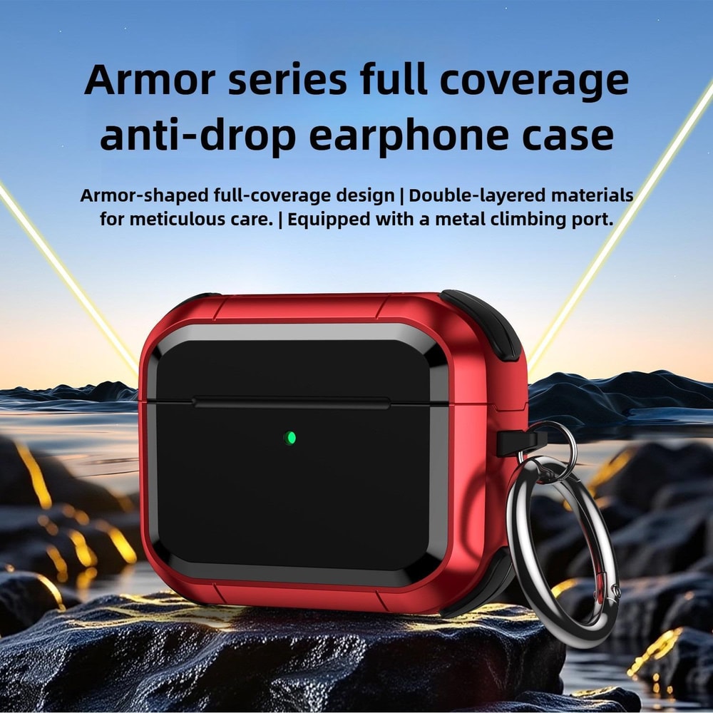 AirPods Pro 3 Case Shockproof TPU PC Cover With Carabiner 1
