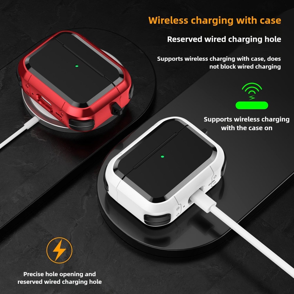 AirPods Pro 3 Case Shockproof TPU PC Cover With Carabiner 3