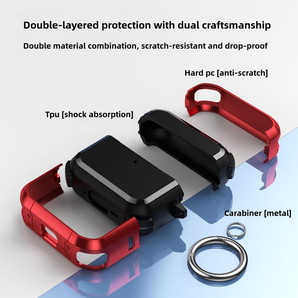 AirPods Pro 3 Case Shockproof TPU PC Cover With Carabiner 4