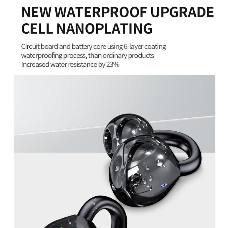 Mini Invisible Clip On Wireless Bluetooth Earbuds with Noise Reduction