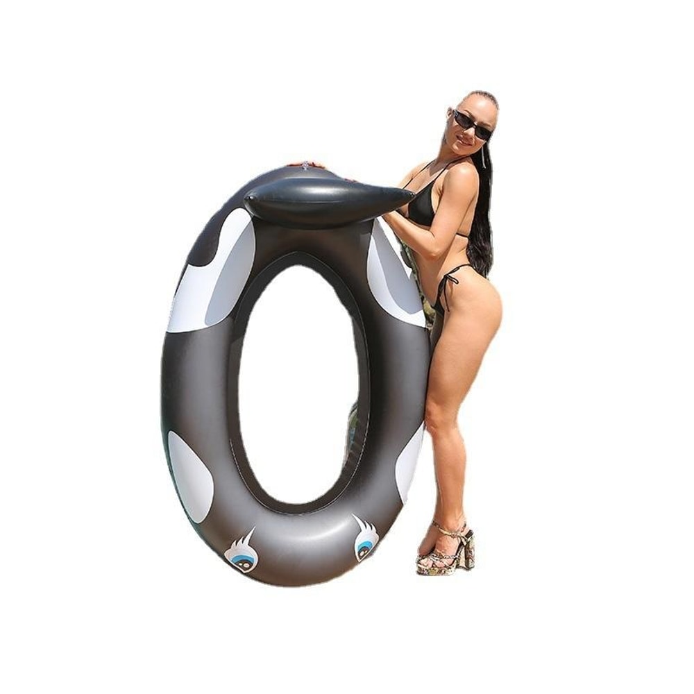 Black Whale Inflatable Water Hammock Pool Float With Backrest 1