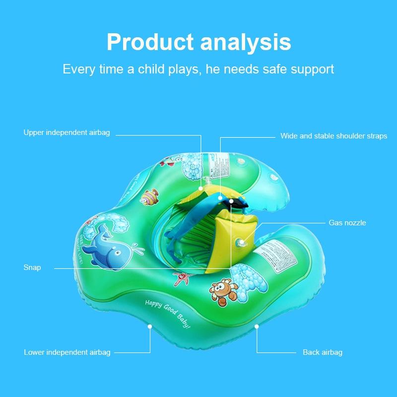 Cartoon Animal Baby Swimming Ring Inflatable Toddler Pool Float 8