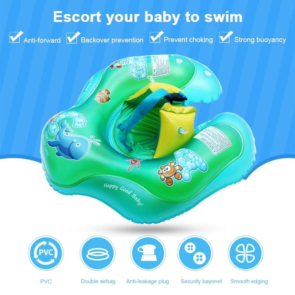 Cartoon Animal Baby Swimming Ring Inflatable Toddler Pool Float 7