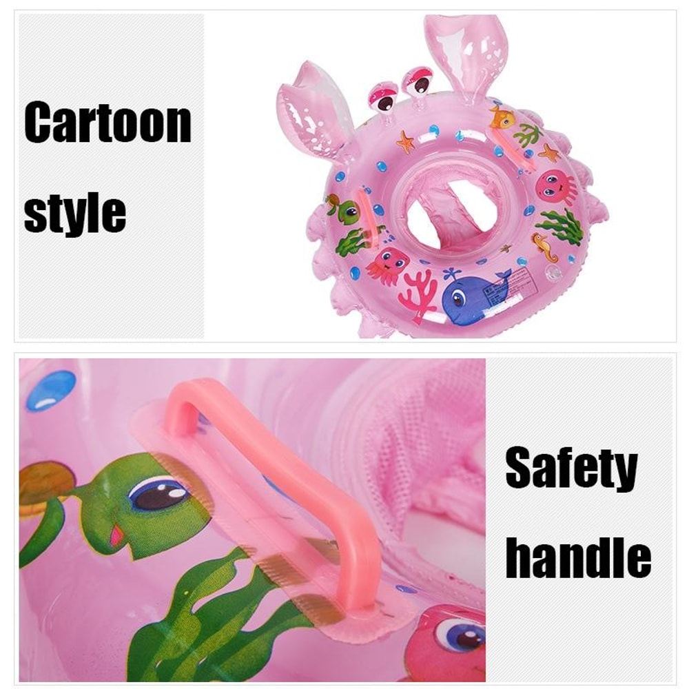 Cute Crab Baby Pool Float Inflatable Baby Swim Ring With Seat For Toddlers 2