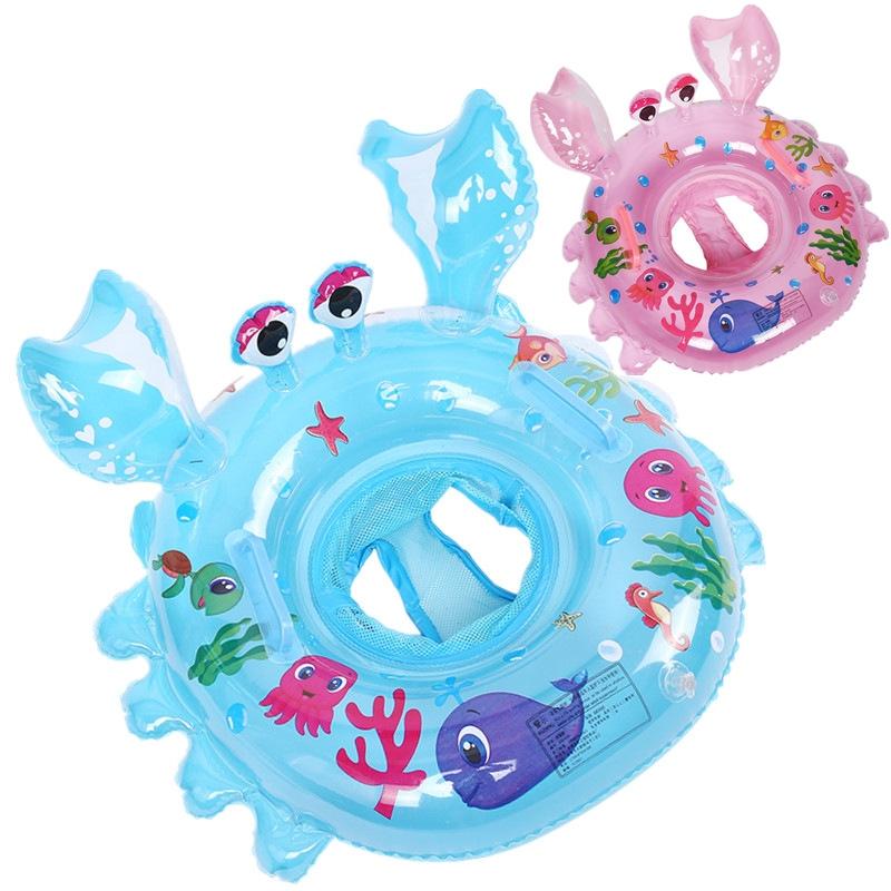 Cute Crab Baby Pool Float Inflatable Baby Swim Ring With Seat For Toddlers 4