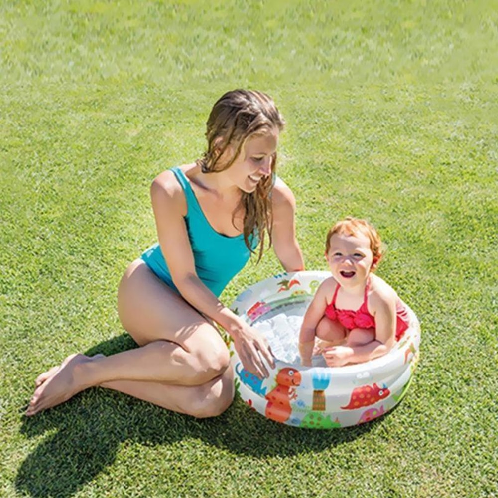 Dinosaur Inflatable Baby Pool Portable PVC Toddler Tub For Indoor Outdoor Water Play 4