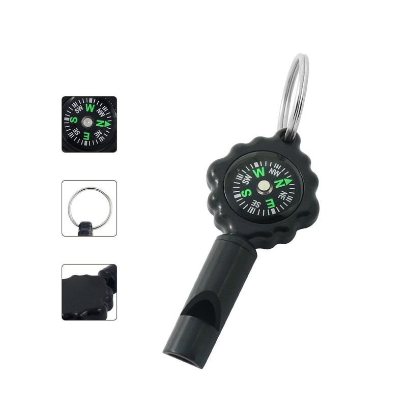 Compact 2-in-1 Survival Whistle & Compass with Mountaineering Buckle