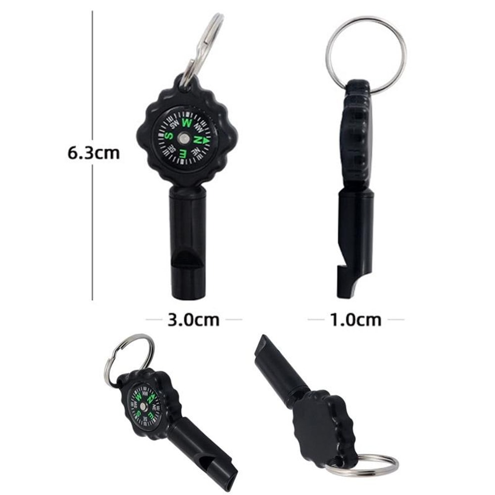 Compact 2-in-1 Survival Whistle & Compass with Mountaineering Buckle