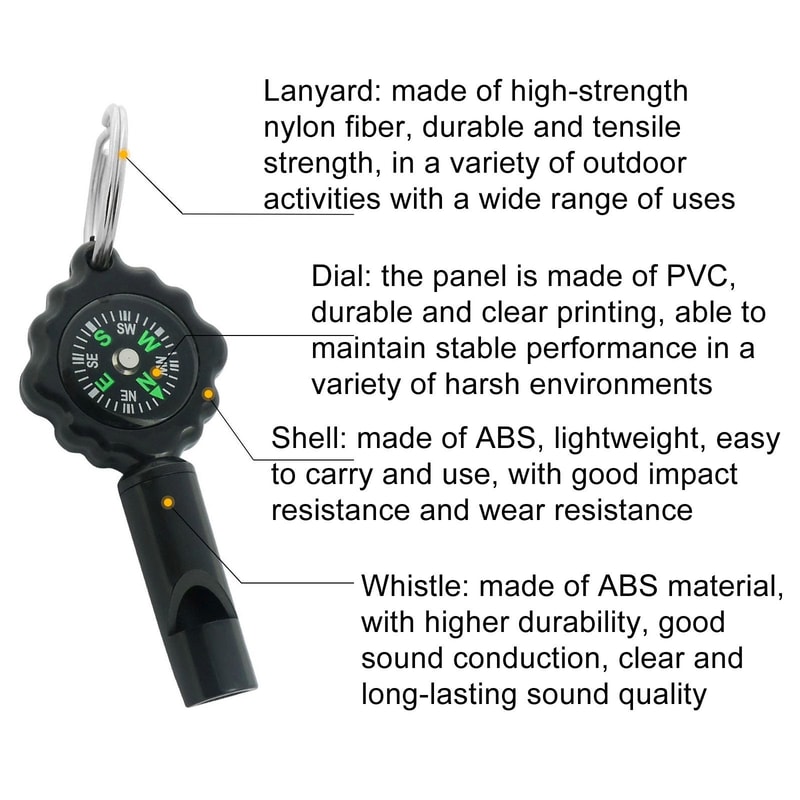 Compact 2-in-1 Survival Whistle & Compass with Mountaineering Buckle