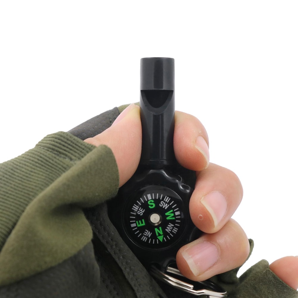 Compact 2-in-1 Survival Whistle & Compass with Mountaineering Buckle