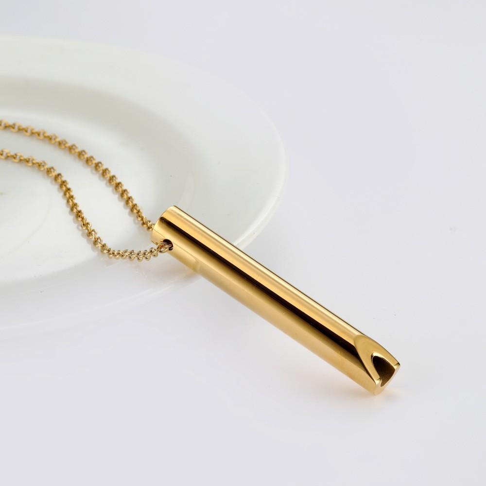 Personalised Stress Relief Whistle Necklace Stainless Steel Adjustable 4