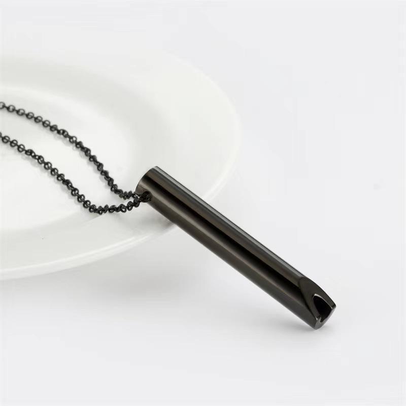 Personalised Stress Relief Whistle Necklace Stainless Steel Adjustable 5