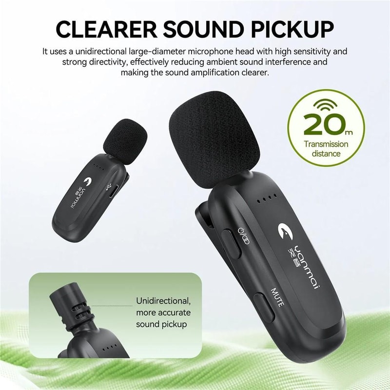 Wireless Bluetooth Voice Amplifier Lapel Microphone for Teaching & Training