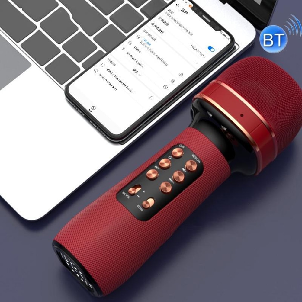 Live Wireless Bluetooth Microphone With Audio Function Portable Karaoke Streaming Mic 1