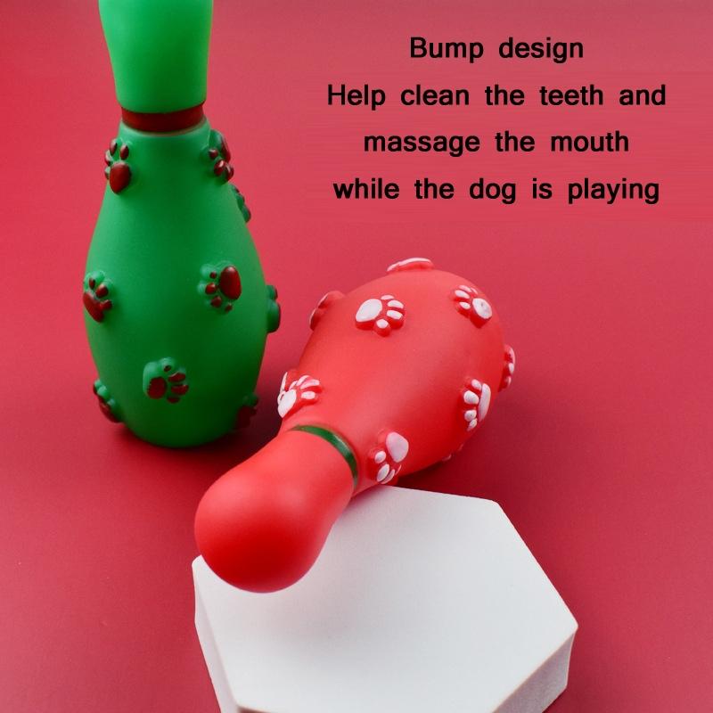 Christmas Dog Chew Toys Bite Resistant Vinyl Ball Set 2