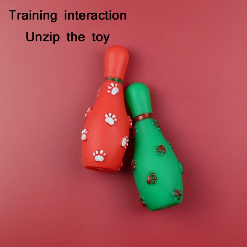 Christmas Dog Chew Toys Bite Resistant Vinyl Ball Set 4