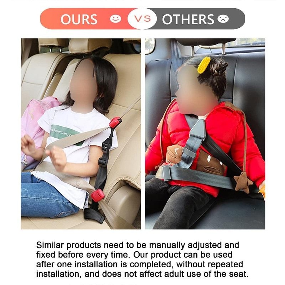 Adjustable Car Child Seat Belt Comfort Fixer Anti Collision Safety Device 3