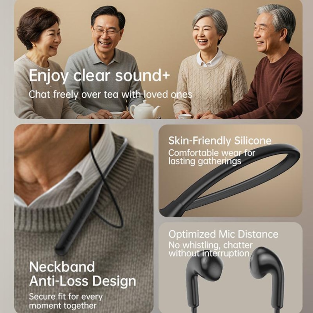 Premium Neck Mounted Bluetooth Hearing Amplifier For Elderly 2