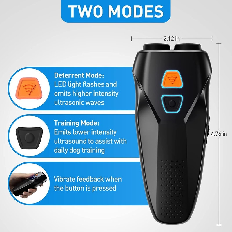 Rechargeable Ultrasonic Dog Training Bark Control Handheld Repeller 4