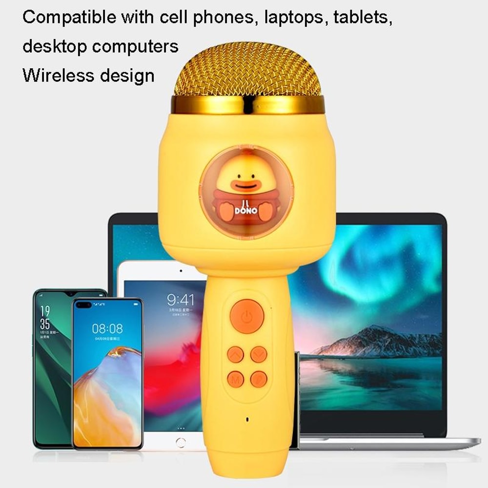 Kids Wireless Bluetooth Karaoke Microphone With Echo Speaker Pink Singing Mic 8