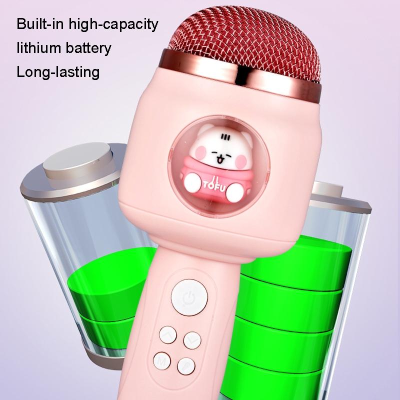 Kids Wireless Bluetooth Karaoke Microphone With Echo Speaker Pink Singing Mic 4