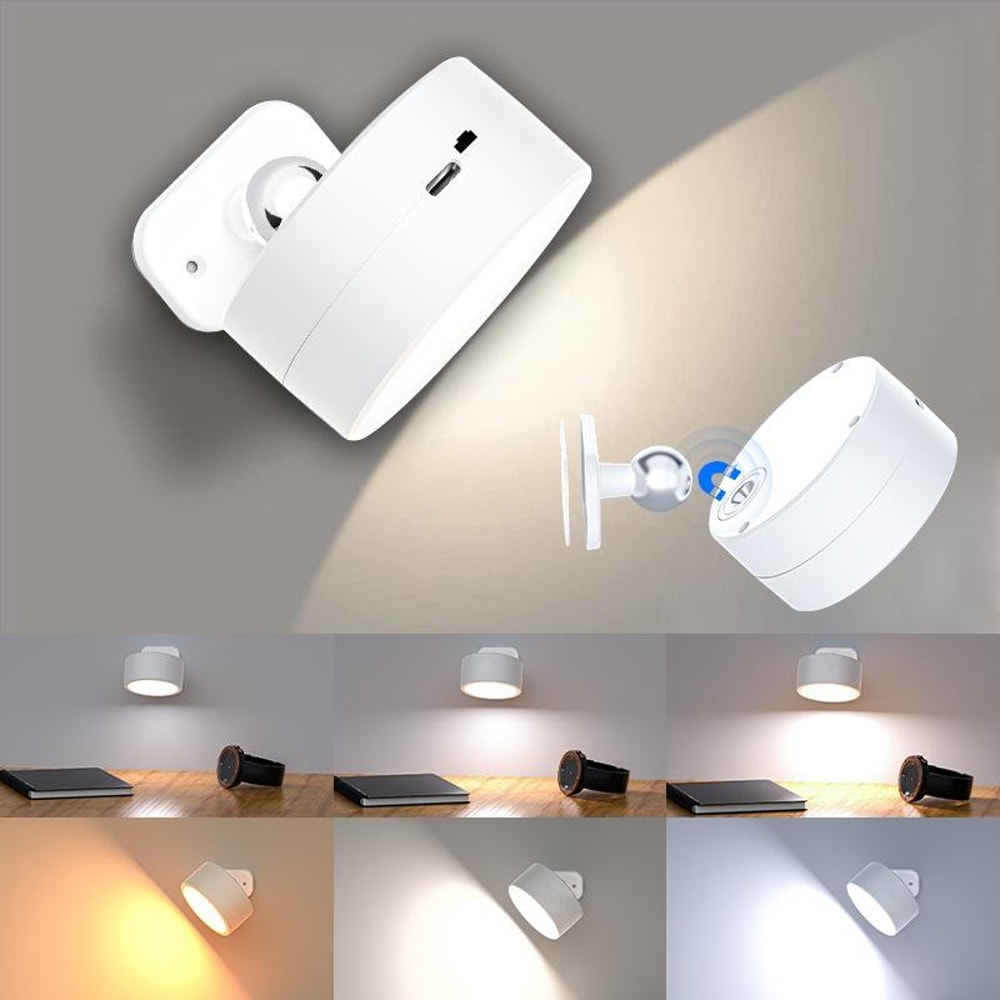 Rotating Magnetic LED Night Light Touch Remote Cabinet Spotlight 2