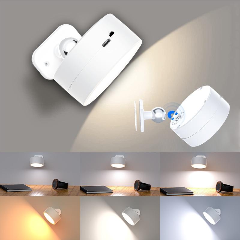 Rotating Magnetic LED Night Light Touch Remote Cabinet Spotlight 2