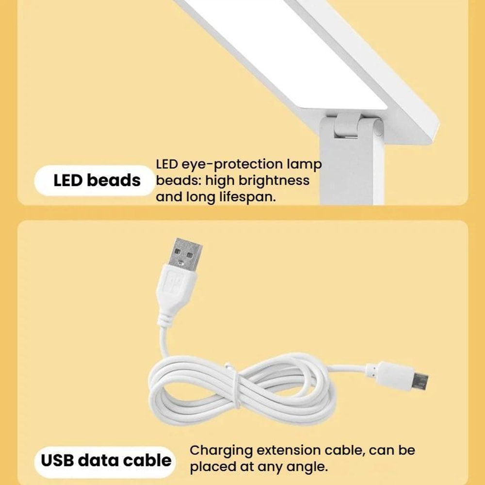 Premium Rechargeable Folding Desk Lamp With Eye Protection Adjustable Brightness Portable USB Stud 11