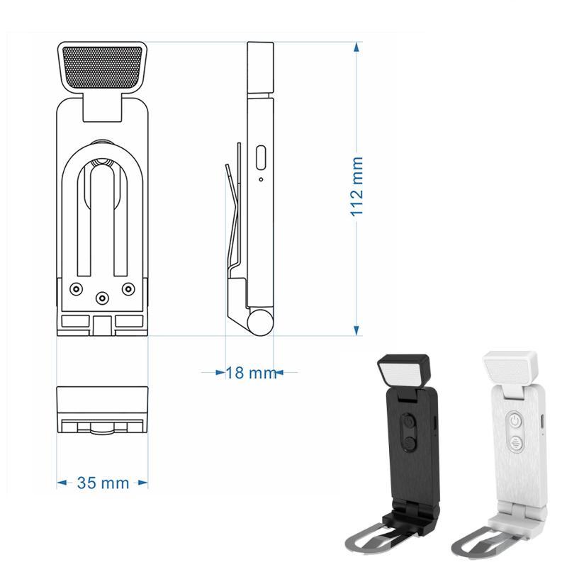 USB Rechargeable Eye Care Clip On Portable LED Reading Light Bookmark Lamp 7