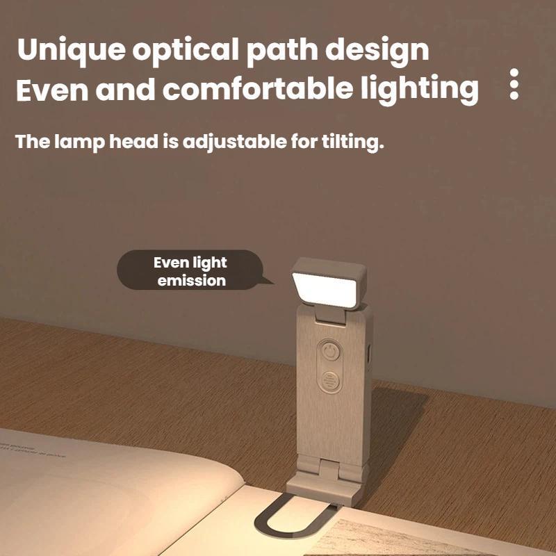 USB Rechargeable Eye Care Clip On Portable LED Reading Light Bookmark Lamp 2