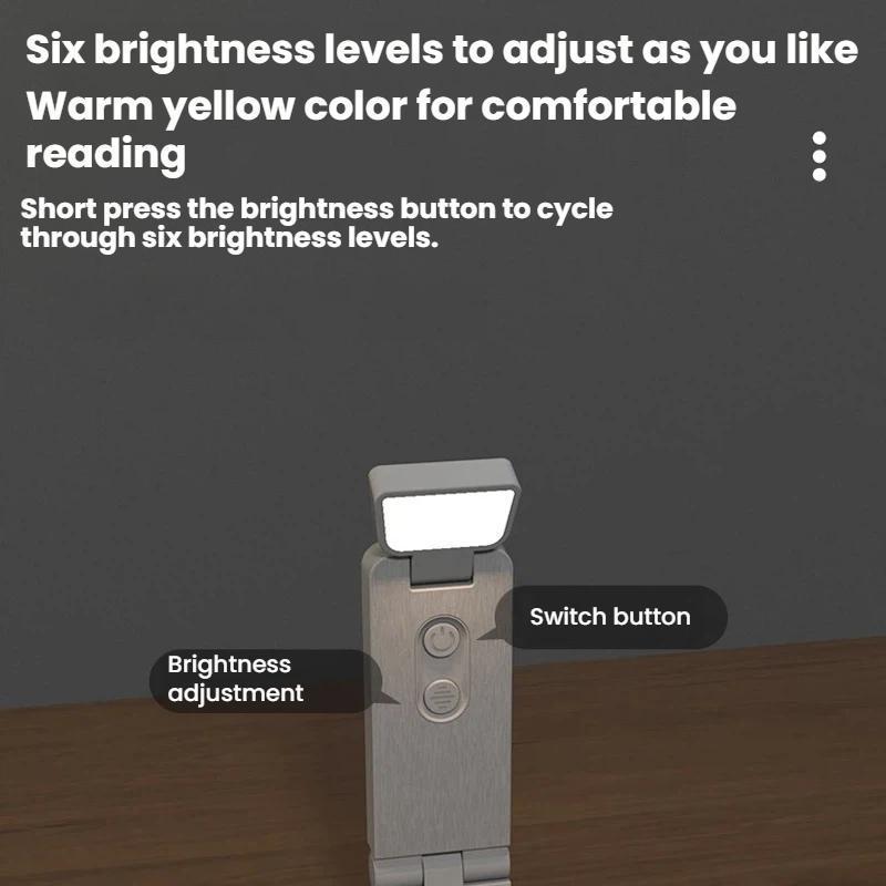 USB Rechargeable Eye Care Clip On Portable LED Reading Light Bookmark Lamp 4