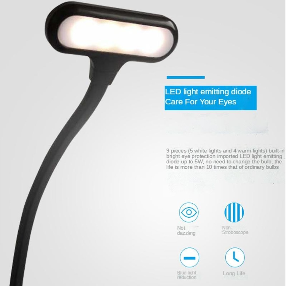 Portable LED Book Clip Light Eye Protection Reading Music Score Lamp 1
