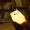 Color Changing Cat-Shaped LED Nightlight USB Rechargeable Silicone Lamp