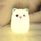 Color Changing Cat-Shaped LED Nightlight USB Rechargeable Silicone Lamp